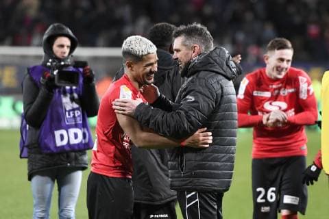 07 LUDOVIC BLAS (EAG) - JOCELYN GOURVENNEC (ENTRAINEUR GUINGAMP) - JOIE FOOTBALL : Guingamp vs Monaco - Coupe de la Ligue BKT - 29 01 2019 AnthonyBIBARD FEP Panoramic 