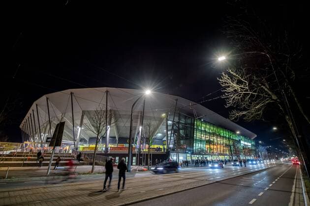 30 January 2019 Dresden Soccer 2 Bundesliga 19 Matchday SG Dynamo Dresden DSC Arminia Bielefeld Exterior view of the Rudolf Harbig Stadium Heimstaette von Fussball Zweitligist Dynamo Dresden