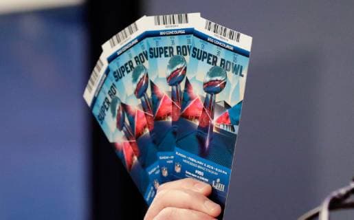 Sport Bilder des Tages Authentic Super Bowl tickets are displayed at a Super Bowl LIII counterfeit merchandise and tickets press conference PK Pressekonferenz at the Georgia World Congress Center 4 days before Super Bowl LIII on January 31, 2019 in Atlanta. The National Football League and law enforcement agencies announced the latest results of seizures of counterfeit game-related merchandise and tickets. The Los Angeles Rams will play the New England Patriots in Super Bowl LIII at Mercedes-Benz Stadium on Sunday, February 3.  SBP20190131813 JOHNxANGELILLO
