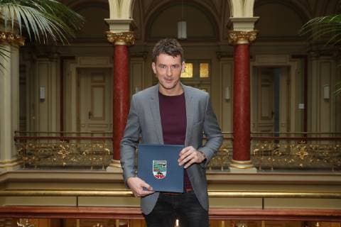 National Coach Christian Prokop Germany Minister President Dr Reiner Haseloff will receive a delegation of successful German handball players from Saxony Anhalt on Wednesday, January 30, 2019 at the State Chancellery in Magdeburg Germany Handball Man Men 30 01 2019