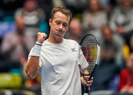 Sport Themen der Woche KW05 Sport Bilder des Tages Philipp KOHLSCHREIBER, GER Tennis Pro, in his match against Zsombor PIROS, HUN GERMANY - HUNGARY Qualifiers Round Mens Tennis Davis Cup in Frankfurt, Germany, February 01, 2019 Season 2018 2019, Photographer: Peter Schatz