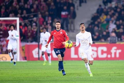 21 DANILO BARBOSA (NICE) - 17 MEHMET ZEKI CELIK (LIL) - DECEPTION FOOTBALL : Lille vs Nice - Ligue 1 Conforama - 01 02 2019 FEP Panoramic 