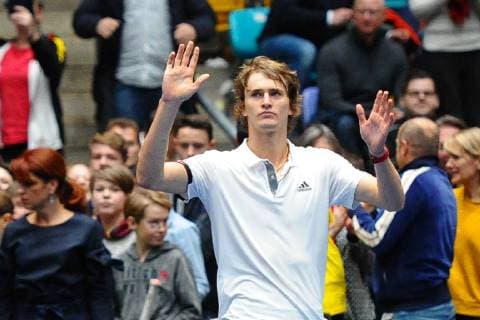 Alexander Zverev in the singles against Gabor Borsos in the match of the first round in the Davis Cup 2019 between Germany and Hungary 02 02 19 in the Fraport Arena Frankfurt Main Davis Cup Germany vs. Hungary Frankfurt Main Copyright: xPeterxFranzx Eibner-Pressefotox EP_pfz