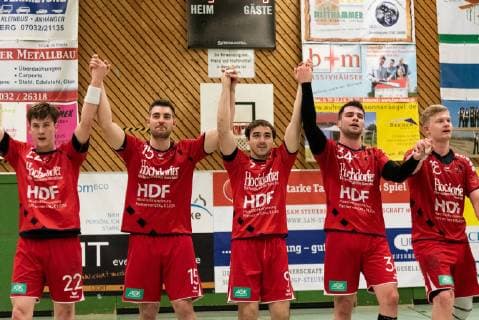 Alexander Zuern SG H2Ku Herrenberg 22 Maximilian Fuhrmann SG H2Ku Herrenberg 15 Andreas Kohler 09 Sandro Muench SG H2Ku Herrenberg 34 Sascha Marquardt SG H2Ku Herrenberg 18 Victory SG H2Ku Herrenberg vs HSG Konstanz 2 Handball BWOL Maenner 02 02 2019 SG H2Ku Herrenberg vs HSG Konstanz 2 Handball BWOL Maenner 02 02 2019 Herrenberg vs HSG Konstanz 2 Handball BWOL Maenner 02 02 2019 Herrenberg Copyright: xEIBNER WolfgangxFrankx EP_WFK