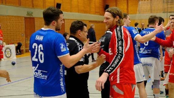 03 02 2018 xkhx Melsungen Charity game MT Melsungen against TV Hüttenberg for the benefit of the Melsungen Fuldatalschule Tobias Hahn Hüttenberg and Tobias Reichmann 9 MT Melsungen