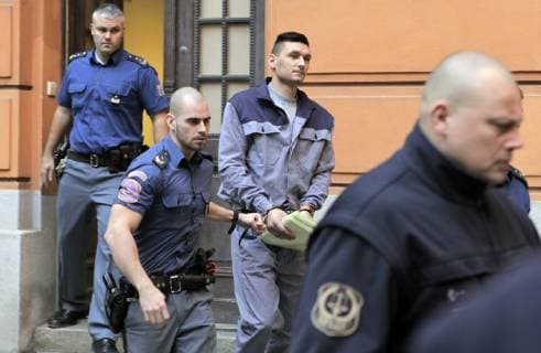 Radim Zondra is brought to the Brno Regional Court on February 5, 2019, in Brno, Czech Republic. Zondra is charged with attacking Czech top tennis player and double Wimbledon winner Petra Kvitova and severely injuring her left, playing hand in her flat in Prostejov, south Moravia, in December 2016. (CTKxPhoto MonikaxHlavacova) CTKPhotoP201902050260201  HLA 03