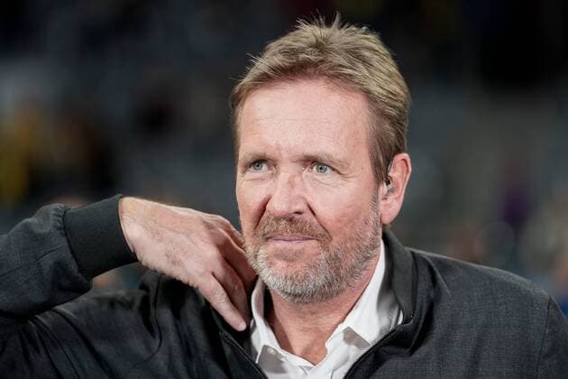 Martin Schwalb expert Sky Sport TV television single picture action action portrait handball champions league Rhine Neckar lions RK Vardar Skopje xozx