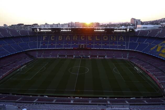 Fußball, Stadiongeschichte FC Barcelona February 6, 2019 - Barcelona, Spain - General View of Nou Camp before semifinal of spanish King Cup frist leg match between FC Barcelona Barca and Real Madrid at Nou Camp Stadium on February 6, 2019. Sunset Of Nou Camp Stadium  - ZUMAn230 20190206_zaa_n230_296 Copyright: xJosexMiguelxFernandezx