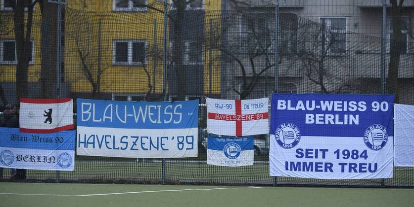 Soccer Men Season 2018 2019 Quarterfinals in Berlin AOK Landespokal Blue White 90 BFC Dynamo 0 1 Fans of Blue White 03 02 2019 Copyright: xMatthiasxKochx