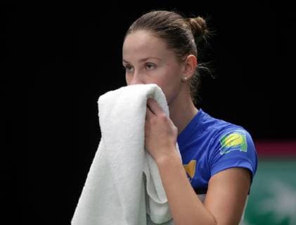 TENNIS - ITF Fed Cup LUXEMBOURG,LUXEMBOURG,09.FEB.19 - Tennis - ITF Fed Cup, Bosnia and Herzegovina vs Portugal. Image shows Anita Husaric (BIH). GEPAxpictures xWalterxLuger
