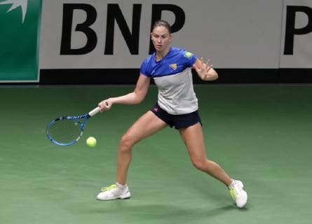 TENNIS - ITF Fed Cup LUXEMBOURG,LUXEMBOURG,09.FEB.19 - Tennis - ITF Fed Cup, Bosnia and Herzegovina vs Portugal. Image shows Anita Husaric (BIH). GEPAxpictures xWalterxLuger
