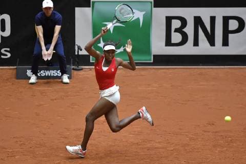 09-02-2019 TENNIS: FEDCUP: NEDERLAND-CANADA: DEN BOSCH Francoise Banda CAN Foto: Sander Chamid xVIxVIxImagesx xSoenarxChamidxsportfotografiexIVx 13571078