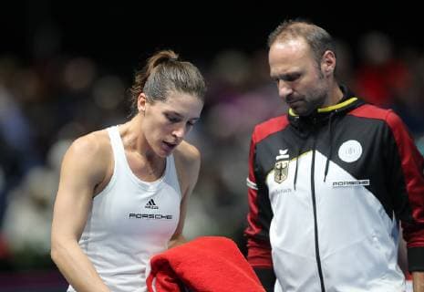 Andrea Petkovic GER Team captain Jens Gerlach GER