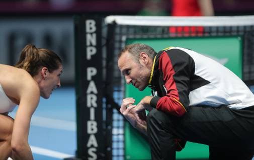Andrea Petkovic GER Team captain Jens Gerlach GER