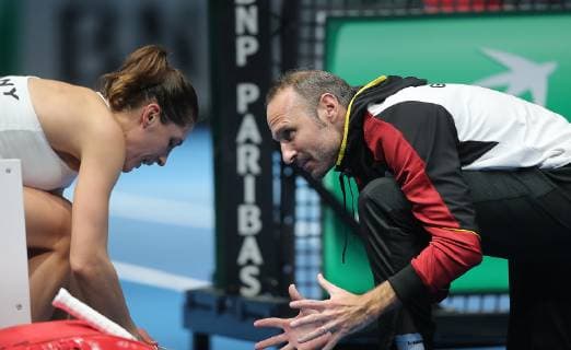 Andrea Petkovic GER Team captain Jens Gerlach GER
