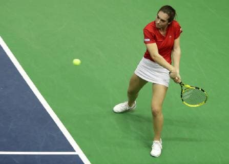 TENNIS - ITF Fed Cup LUXEMBOURG,LUXEMBOURG,09.FEB.19 - Tennis - ITF Fed Cup, Luxembourg vs Tunisia. Image shows Eleonora Molinaro (LUX). GEPAxpictures xWalterxLuger