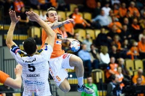 190209 Kristianstad Tore Stig Moen Nilsen during the handball match in the Champions League between Kristianstad and Kielce on February 9, 2019 in Kristianstad,  Copyright: AvdoxBilkanovic BB190209AB085