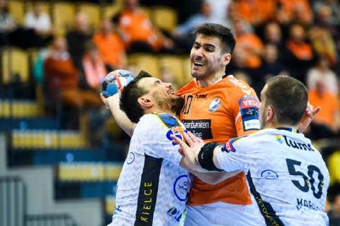 190209 Kristianstad Marc Canellas during the handball match in the Champions League between Kristianstad and Kielce on February 9, 2019 in Kristianstad,  Copyright: AvdoxBilkanovic BB190209AB086