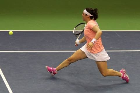 TENNIS - ITF Fed Cup LUXEMBOURG,LUXEMBOURG,09.FEB.19 - Tennis - ITF Fed Cup, Luxembourg vs Tunisia. Image shows Ons Jabeur (TUN). GEPAxpictures xWalterxLuger