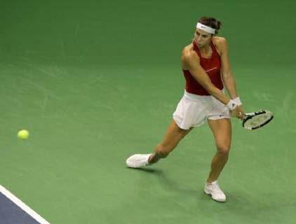 TENNIS - ITF Fed Cup LUXEMBOURG,LUXEMBOURG,09.FEB.19 - Tennis - ITF Fed Cup, Luxembourg vs Tunisia. Image shows Mandy Minella (LUX). GEPAxpictures xWalterxLuger