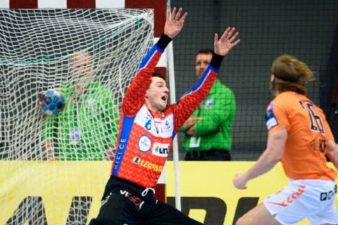 190209 Kristianstads Valter Chrintz Makes Behind Kielces Malt Guard Filip Ivic during the Handball Match in Champions League between Kristianstad and Kielce on February 9, 2019 in Kristianstad,  Copyright: AvdoxBilkanovic BB190209AB106