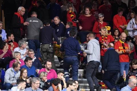 LIEGE, BELGIUM - FEBRUARY 9 : Supporters and Fans - Elise MERTENS (BEL) vs Alize CORNET (FRA) pictured during the World Group First Round Fed Cup Game between Belgium and France on February 09, 2019 in Liege, Belgium, 9 02 2019 ( Photo by Vincent Kalut Photonews TENNIS : France vs Belgique - Fed Cup - 09 02 2019 PHOTONEWS PANORAMIC 