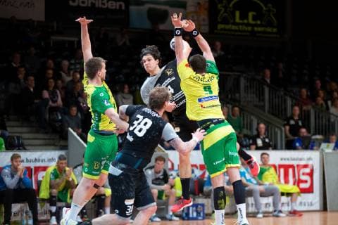 Hagen Germany 09 02 2019 2 Handball Bundesliga 2018 2019 VfL Eintracht Hagen vs HC Elbflorenz M Gabor Pulay Elbflorenz Hagen Nordrhein Westfalen Germany Krollmann Arena