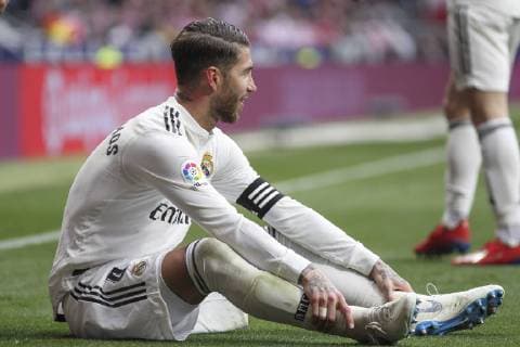 February 9, 2019 - Madrid, Madrid, Spain - Sergio Ramos of Real Madrid in action during La Liga Spanish championship, , football match between Atletico de Madrid and Real Madrid, February 09th, in Wanda Metropolitano Stadium in Madrid, Spain. Soccer: La Liga - Atletico de Madrid v Real Madrid - ZUMAa181 20190209_zaa_a181_250 Copyright: xAFP7x