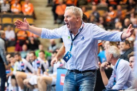 190209 Kristianstad 0träanre Ulf Larsson acts during the handball match in the Champions League between Kristianstad and Kielce on February 9, 2019 in Kristianstad,  Copyright: AvdoxBilkanovic BB190209AB145