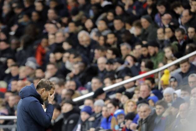 Sport Bilder des Tages Thomas TUCHEL (PSG), exaspere FOOTBALL : PARIS SG v BORDEAUX - Ligue 1 - 09 02 2019 StephaneAllaman Panoramic 