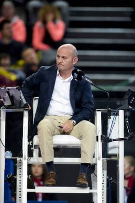 Gianluca Moscarella - Arbitre ATP Tennis Herren TENNIS : Finale Double Open Sud de France 2019 - Montpellier - 10 02 2019 JBAutissier Panoramic 
