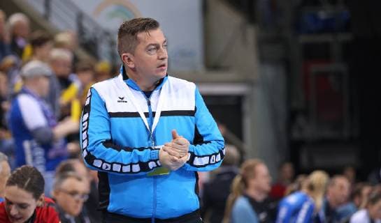 10 02 2019 Germany Bietigheim Handball EHF Cup Women Season 2018 2019 SG BBM Bietigheim vs Sports Club Magura Cisnadie Magura Coach Alexandru Mircea Weber