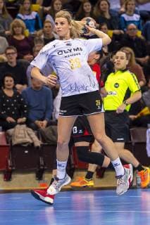 Ludwigsburg Germany 10 February 2019 EHF Cup 18 19 SG BBM Bietigheim vs SC Magura Cisnadie Angela Malestein Bietigheim Ludwigsburg MHP Arena Baden Württemberg Germany