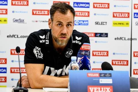 Head coach of SG Flensburg-Handewitt Maik Machulla answers reporters questions during a post-match news conference after his team lost 28-26 to HC Motor Zaporizhzhia in the 2018 2019 VELUX EHF Champions League Group B game, Zaporizhzhia, southeastern Ukraine, February 10, 2019. Ukrinform. Post-match news conference of Motor, Flensburg in Zaporizhzhia  Copyright: xDmytroxSmolyenkox