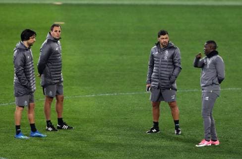 February 11, 2019 - Rome, Italy - FC Porto press conference PK Pressekonferenz and training - Champions League.Sergio Conceicao Manager of Porto with the staff at Olimpico Stadium in Rome, Italy on February 11, 2019. FC Porto Press Conference And Training - Champions League  - ZUMAn230 20190211_zaa_n230_408 Copyright: xMatteoxCiambellix