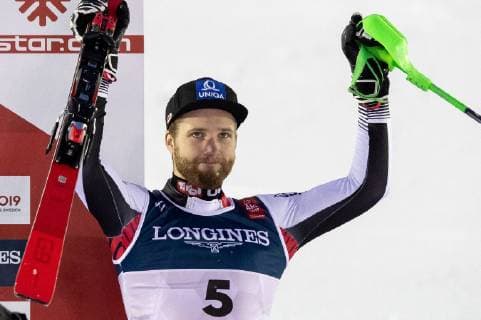 11 02 2019 Aare SWE FIS World Championships Alpine Skiing Alpine Combination Men Winner Presentation Bronze Medal Winner Marco Schwarz AUT Bronze Medalist Marco Schwarz of Austria during the winner presentation of the men s alpine combination for the FIS Ski World Championships 2019 Aare Sweden on 2019 02 11 Aare  EX_ANG