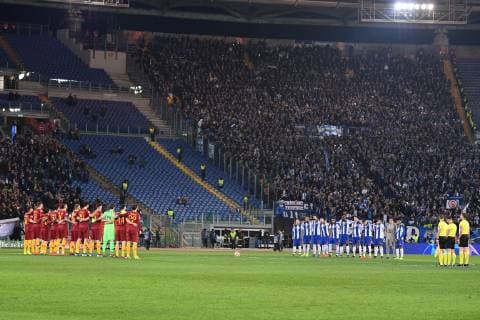 Photo Alfredo Falcone - LaPresse12 02 2019 Roma (Italy SoccerRoma - PortoUefa Champions League 2018 2019 - Olimpico Stadium of RomaIn the pic: minute of silence for Emiliano Sala  Copyright: xAlfredoxFalcone LaPresse ALFREDOx