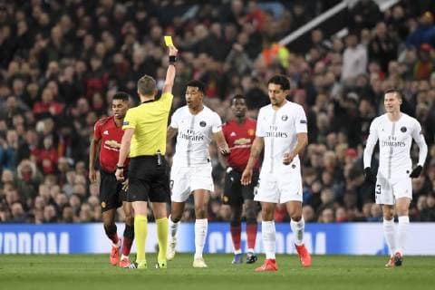 03 PRESNEL KIMPEMBE (PSG) - CARTON JAUNE - DECEPTION FOOTBALL : Manchester United ManU vs Paris SG - Ligue des Champions - 12 02 2019 AnthonyBIBARD FEP Panoramic 