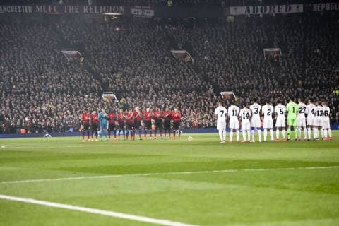 EQUIPE DE FOOTBALL DE Manchester United ManU - EQUIPE DE FOOTBALL DU PSG - HOMMAGE A 09 EMILIANO SALA (NAN) FOOTBALL : Manchester United vs Paris SG - Ligue des Champions - 12 02 2019 AnthonyBIBARD FEP Panoramic 