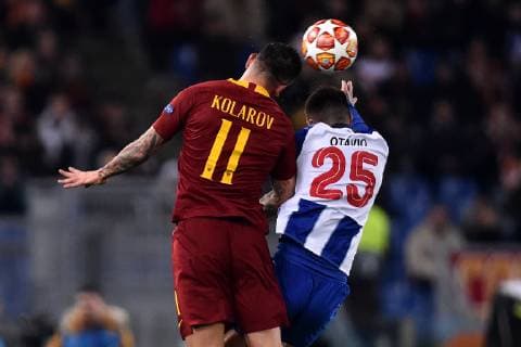 Aleksandar Kolarov of AS Roma , Otavio of Porto Roma 12-2-2019 Stadio Olimpico Football Champions League 2018 2019 round of 16 1st leg AS Roma - Porto Foto Andrea Staccioli Insidefoto andreaxstaccioli