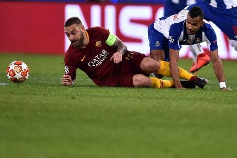 Daniele De Rossi of AS Roma , Fernando of Porto Roma 12-2-2019 Stadio Olimpico Football Champions League 2018 2019 round of 16 1st leg AS Roma - Porto Foto Andrea Staccioli Insidefoto andreaxstaccioli
