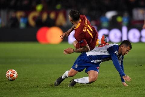 Alexandar Kolarov of Roma, Otavio of Porto. Roma 12-2-2019 Stadio Olimpico Football Champions League 2018 2019 round of 16 1st leg AS Roma - Porto Foto Antonietta Baldassarre Insidefoto AntoxBalda
