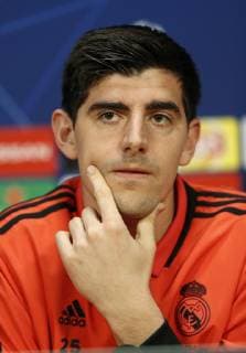 Rueda de prensa de Thibaut Courtois antes del partido de Champions contra el Ajax. Thibaut Courtois attends press conference PK Pressekonferenz before the Champions League match against Ajax. 