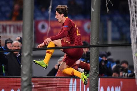 Photo Alfredo Falcone - LaPresse12 02 2019 Roma (Italy SoccerRoma - PortoUefa Champions League 2018 2019 - Olimpico Stadium of RomaIn the pic:zaniolo celebrates  Copyright: xAlfredoxFalcone LaPresse ALFREDOx