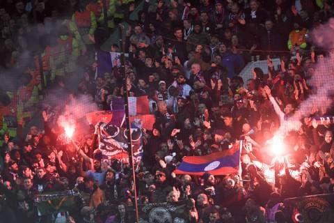 ILLUSTRATION - SUPPORTERS - DRAPEAUX - FUMIGENES FOOTBALL : Manchester United ManU vs Paris SG - Ligue des Champions - 12 02 2019 AnthonyBIBARD FEP Panoramic 