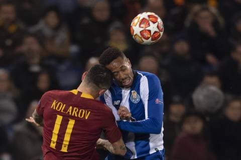 Eder Gabriel Militao (Porto) Aleksandar Kolarov (Roma) during the Uefa Champions League Round of 16 - 1st leg match between Roma 2-1 Porto at Olimpic Stadium on February 12, 2019 in Roma, Italy. Noxthirdxpartyxsales  (96987111)