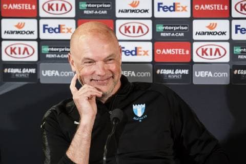 190213 Uwe Rösler head coach of Malmö FF during a press conference ahead of the Europa League match between Malmö FF and Chelsea on February 13 2019 in Malmö Photo Ludvig Thunman BILDBYRAN kod LT 35599,  Copyright: LUDVIGxTHUNMAN BB190213LT001