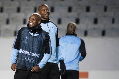 190213 Fouad Bachirou of Malmö FF during a training session ahead of the Europa League match between Malmö FF and Chelsea on February 13 2019 in Malmö Photo Ludvig Thunman BILDBYRAN kod LT 35599,  Copyright: LUDVIGxTHUNMAN BB190213LT039