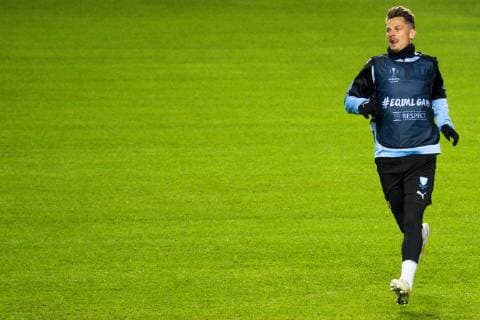 190213 Markus Rosenberg of Malmö FF during a training session ahead of the Europa League match between Malmö FF and Chelsea on February 13 2019 in Malmö Photo Ludvig Thunman BILDBYR u0081N kod LT 35599,  Copyright: LUDVIGxTHUNMAN BB190213LT084