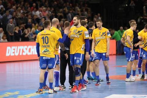 SG Flensburg Handewitt vs RK Celje Pivovarna Lasko Handball EHF Champions League Group stage 13 02 19 RK Celje Pivovarna Lasko after the game xmmkx